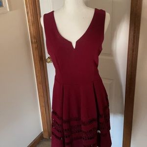Annabella Fit Flare V-Neck Dress